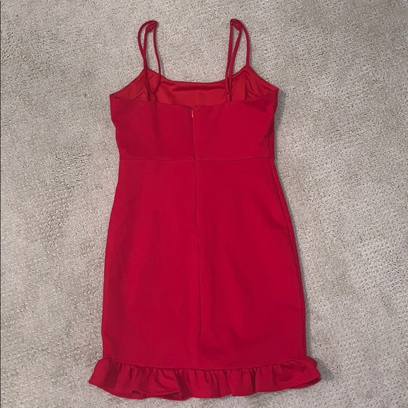 Lulus Red Ruffle Hem Dress - Picture 2 of 2
